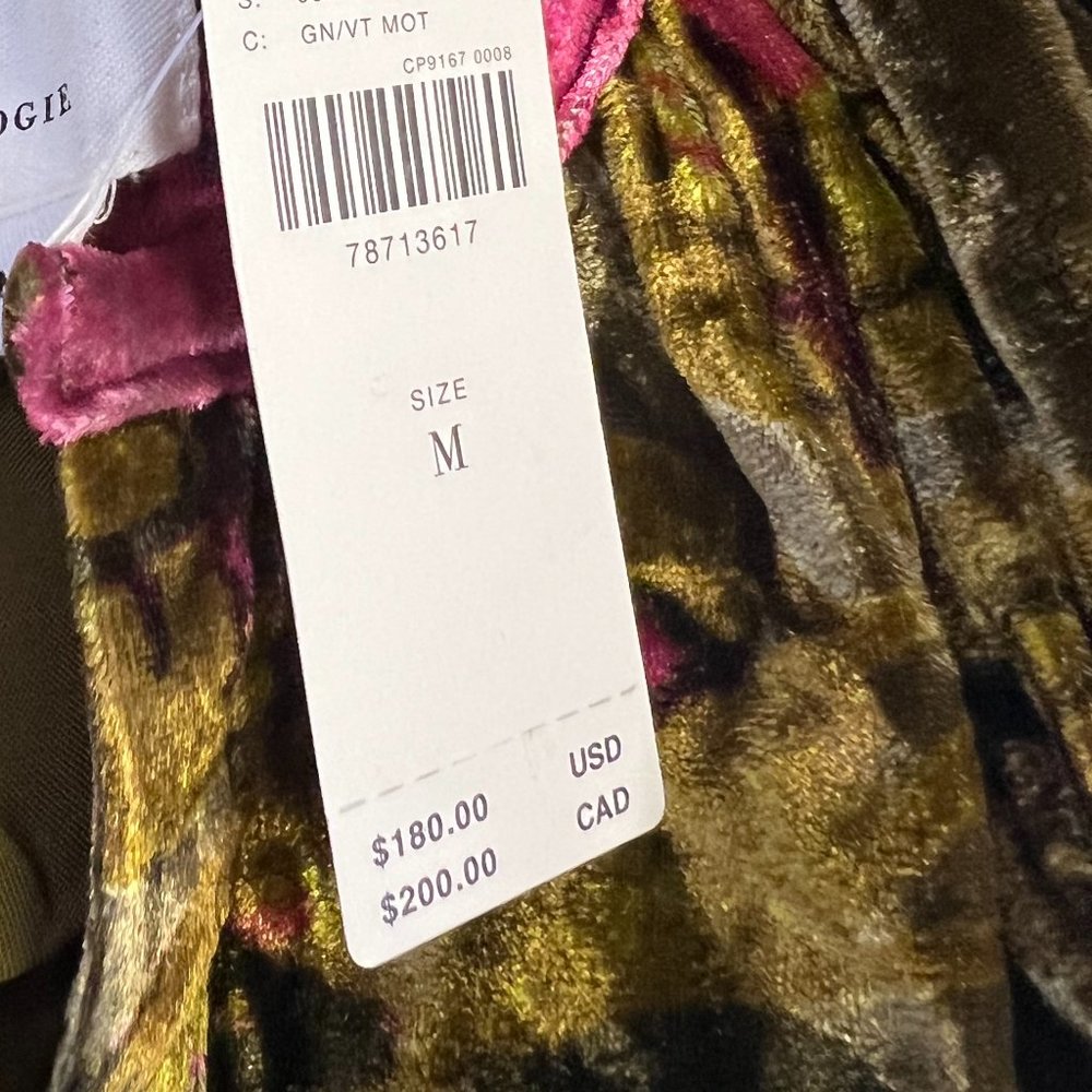 Anthropologie The Somerset Maxi Dress: Velvet Edition / GREEN MOTIF NWT - Picture 11 of 14